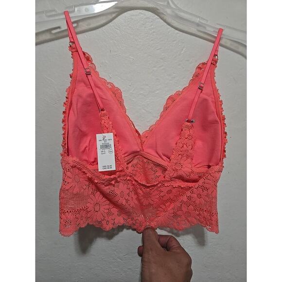 Bralette Lace Aerie Real Good Pink Black Long Line Bralette Size Small Set Of 2 - Picture 5 of 13